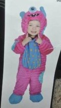 Girls Monster Pink Blue Plush 1 Pc Hooded Toddler Halloween Costume- 6/12 mths - £11.86 GBP