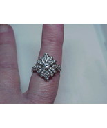 QVC SW Sterling Diamonique Snowflake Cluster 4.00ct CZ Ring Ornate Sz 8 ... - $89.09