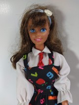 Teacher Barbie Brunette Doll 1995 Apples numbers and rulers - £14.79 GBP