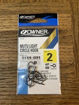 Owner mutu light circle hooks size 2-BRAND NEW-SHIPS SAME BUSINESS DAY - £13.43 GBP