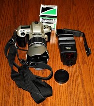 Nikon N60 35mm Tamron 4F 28-200 lens  A 2X AF tele converter promaster   flash - £62.92 GBP