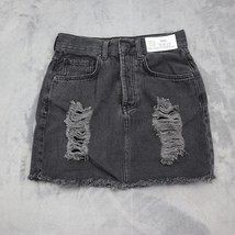 Forever 21 Skirt Womens S Black Distressed High Waist Above Knee Length - £18.77 GBP