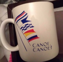 MUG COFFEE TEA Cup Canoe,Canoe? Nautical Flags. VINTAGE 60&#39;S BY &quot;DANA&quot; L... - $24.24