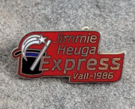 Jimmie Heuga Express 1986 Olympic Skier Race Vintage Lapel Hat Pin Vail Colorado - £7.16 GBP