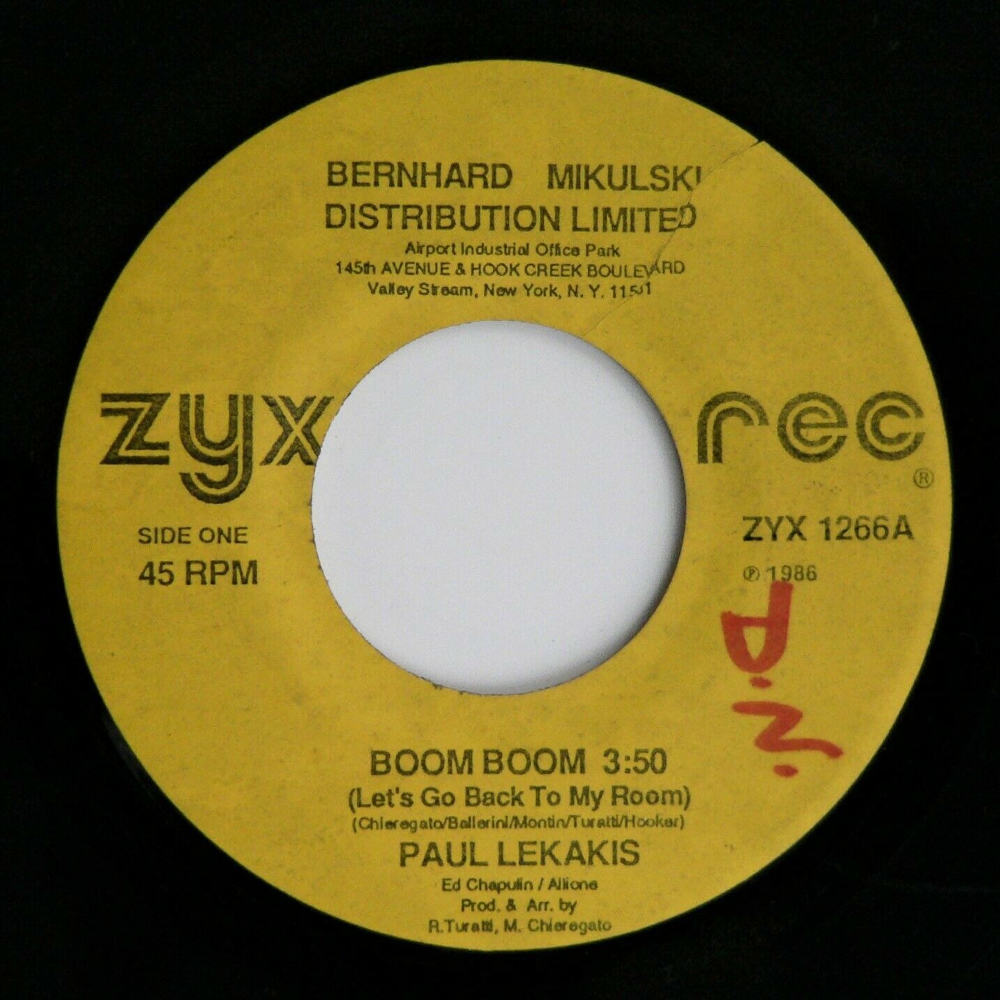 PAUL LEKAKIS ‎~ BOOM BOOM (LET&#39;S GO BACK TO MY ROOM) 7&quot;  &#39;86 HI-NRG ITAL... - $8.90