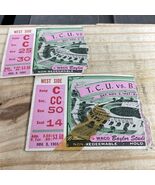 T.C.U. vs Baylor torn ticket stubs 1951 Waco Baylor Stadium - $287.51 MXN