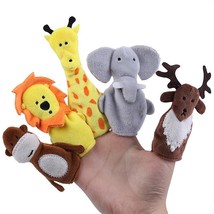 Finger Puppet Plush Toy Five Fingered Animal Hand Dolls Set For Child Ed... - $23.95+