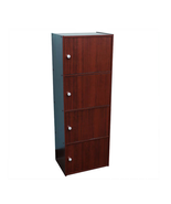 Home Basics-5-Door Cube Cabinet MAHOGANY 17&quot;Lx11&quot;Dx58&quot;H Five Shelves She... - £81.69 GBP