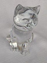 VTG Princess House Glass Cat Crystal Kitten Sitting Paperweight Pets Figurine  - £23.27 GBP