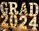 Graduation Party Decorations 2024 - 8 LED Marquee Light up Letters “GRAD... - $43.45