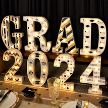 Graduation Party Decorations 2024 - 8 LED Marquee Light up Letters “GRAD 2024” - - £29.53 GBP