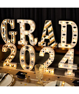 Graduation Party Decorations 2024 - 8 LED Marquee Light up Letters “GRAD... - £24.86 GBP