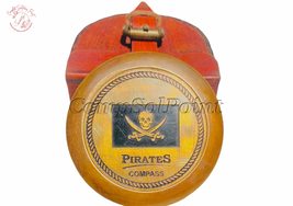 Poem Pocket Compass with Pirates Sign Image Engraved II (Antique Brown Color) - £35.96 GBP