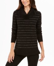 MSRP $60 Style &amp; Co Lurex Cowl-Neck Sweater Black Size Large - $26.73