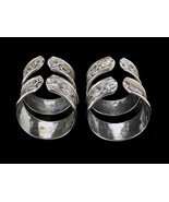 Set of 4 Napkin Rings, Silver Tone, Etched Floral Pattern, Vintage Table... - $20.07 CAD