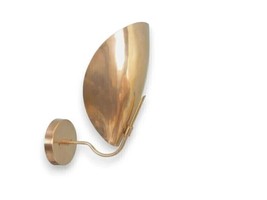 1 Light Curved Shade Mid Century Raw Brass Handmade Vintage Wall Lamp Light Scon - £159.92 GBP