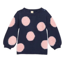 NWT TUCKER + TATE Babies&#39; Fuzzy Dot Tunic Sweater In Navy Iris- Pink Dot... - £7.18 GBP