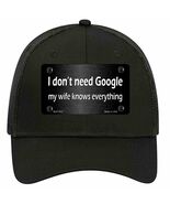 Dont Need Google Novelty Black Mesh License Plate Hat - €24,74 EUR