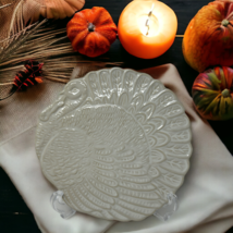 Crate &amp; Barrel Ceramic Majolica-style Turkey Trivet Thanksgiving Autumn ... - $26.72