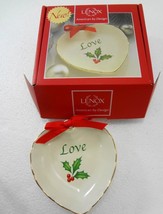 Lenox China Sentiment Heart Pin Nuts Dish Gold Rim Love 4&quot; NEW Christmas Holiday - £20.37 GBP