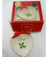 Lenox China Sentiment Heart Pin Nuts Dish Gold Rim Love 4&quot; NEW Christmas... - £20.35 GBP