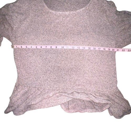 Kim & Cami Women Medium Purple Babydoll Ruffled Peplum Round Neck Sweater Top Item image 6