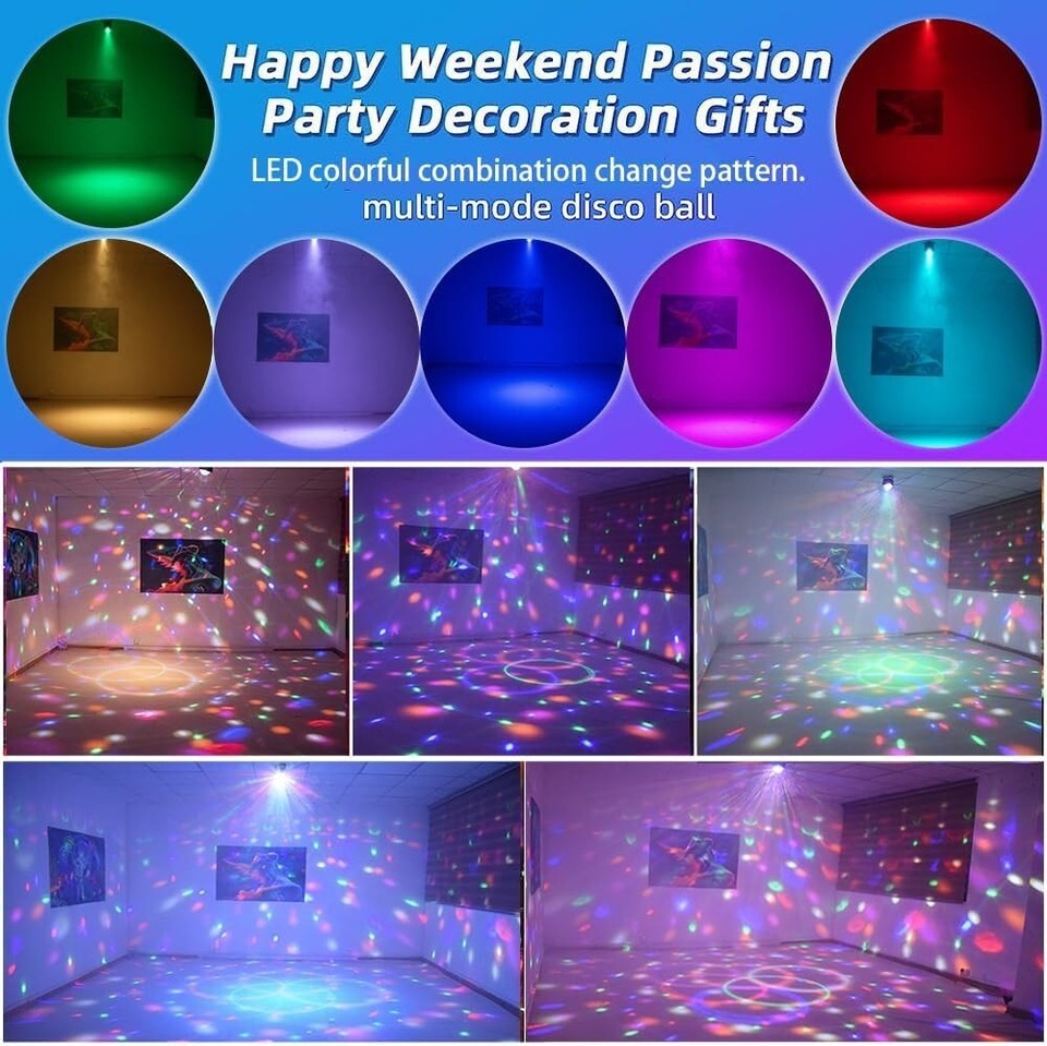 Versatile Disco Ball Light with UV and Sound Activation - Perfect for Parties Item image 4
