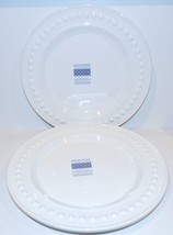 Lovely Nwt Delmar Fapor Pair Of Portugal White Raised Dots 11 3/8&quot; Dinner Plates - £37.73 GBP