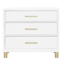 Evolur Art Deco Double Dresser Loft 3 Drawer Chest, White - £528.74 GBP