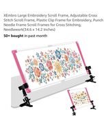 Adjustable Rotated Beech Wood Scroll Frame Embroidery Hoop Stand Hands-Free - $29.58