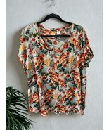 C&amp;C CALIFORNIA top SIZE 1X LINEN toucan Lobster short sleeve coastal fru... - $27.73 CAD