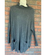 Gray Tunic Shirt Small Long Sleeve Pullover Cardigan Pockets Lightweight... - £4.48 GBP