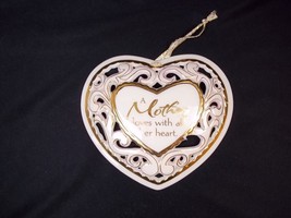 Vintage Carlton Cards Porcelain Heart ornament A Mother loves with all her heart - £13.37 GBP