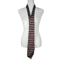Croft and Barrow Men's Silk Tie 62" Red Black Brown White Leaves - $6.78