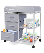 Baby Changing Table, Portable Diaper Changing Station with Wheels, Nurse... - €121,82 EUR