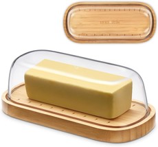 Butter Dish with Lid, Bamboo Butter Holder, Butter Container 7&quot; x 2&quot; x 3&quot; - $18.71