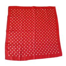 Vintage Scarf Red Polka Dot Square Polyester Cosplay Rockabilly Retro Ho... - $19.94