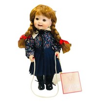 Design Debute Porcelain Doll Audrie Blue Eyes Dress Braids Jump Rope Vtg 10&quot; - £23.22 GBP