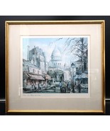 VTG Paris La Place du Tertre Montmartre Lithograph by Brunet Unsigned Be... - €42,96 EUR