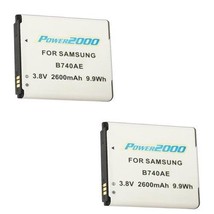 TWO 2 Batteries B740AC B740AU for Samsung NX3000 EV-NX3000BEHUS EV-NX300... - £21.53 GBP