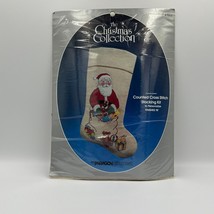 Christmas Collection Paragon Country Santa Counted Cross Stitch Stocking... - $19.34