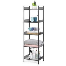 5-Tier Bathroom Storage Shelf, Heavy Duty Wire Shelving Unit Free Standing Towel - £45.72 GBP