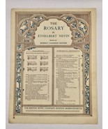 Ethelbert Nevin The Rosary - Robert Rogers- Piano Sheet Music Boston Co-... - €22,04 EUR