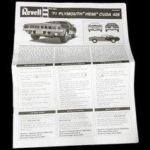 1971 Plymouth Hemi Cuda 426 Model Car Instructions Revell 71&#39; for Kit 29... - $20.00