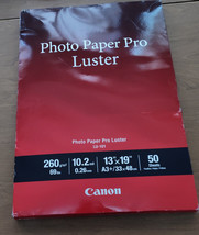 Canon LU-101 Pro Luster Photo Paper 13"x19” Letter 50 Sheets - $33.87
