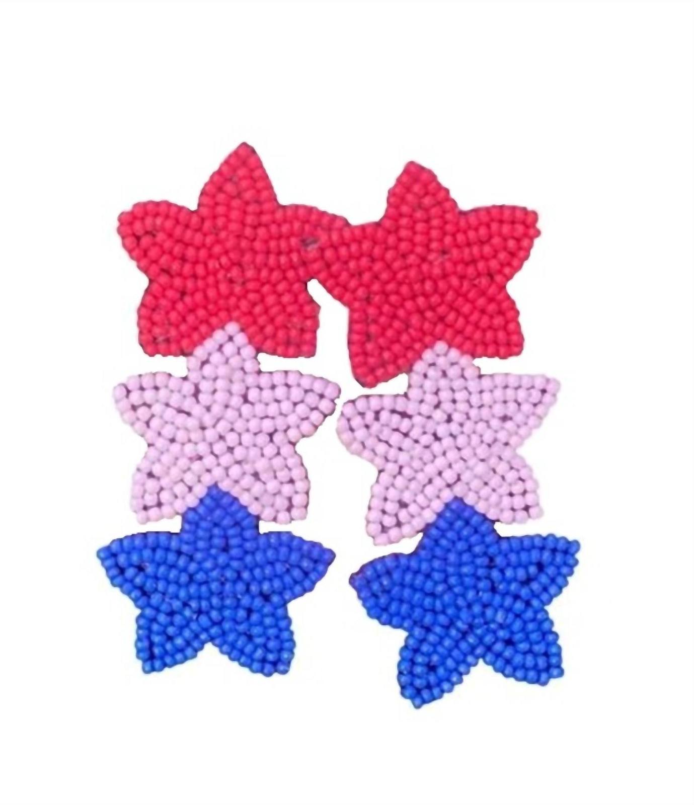 Jess Lea Women American Star Beaded Earrings Size One Size - $41.58