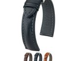 Hirsch Lucca Leather Watch Strap - Brown - L - 20mm / 18mm - Shiny Silve... - $155.95