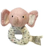 Precious Firsts by Carter&#39;s Pink and White Elephant Rattle Ring Plush Baby - $12.45