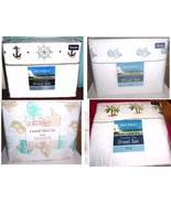 Nautical Sheet Sets: Palm Trees, Seashells, Ships Wheel &amp; Anchor, etc. - £31.64 GBP+