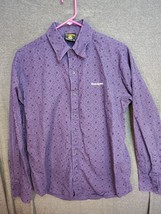 South pole Shirt Men&#39;s Button Up Long Sleeve Shirt Mens Medium Casual Purple - £13.96 GBP